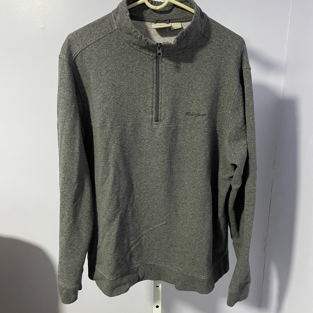 Men’s Size Large Gray Field and Stream Long Sleeve Pullover With Zipper